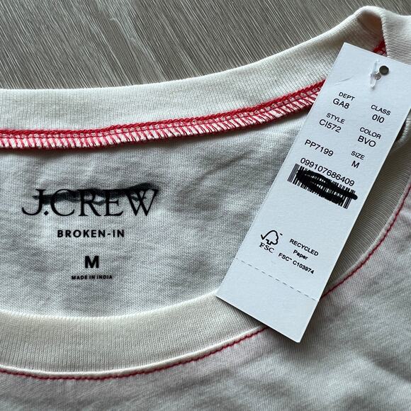 J Crew Bon Voyage Broken In Tee Womens Medium - Picture 2 of 10